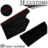 RED STITCH SUEDE HANDBRAKE GAITER + FRAME FOR SUBARU IMPREZA WRX STI 08-14