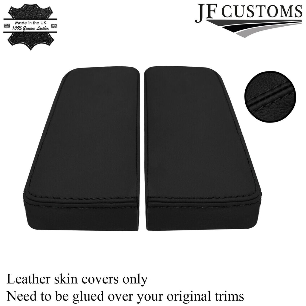 BLACK STITCH 2X ARMREST LEATHER COVERS FITS TESLA MODEL S 2012-2017 CUSTOM NEW