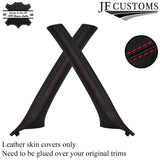 RED STITCH LEATHER & SUEDE TOP RECOVERY KIT COVERS FOR BMW E46 COUPE 98-04