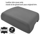 GREY TOP GRAIN GENUINE REAL LEATHER ARMREST COVER FITS VW TOUAREG 2002-2010