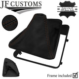 BROWN STITCH LEATHER MANUAL GEAR GAITER +PLASTIC FRAME FOR BMW E81 E82 E87 E88