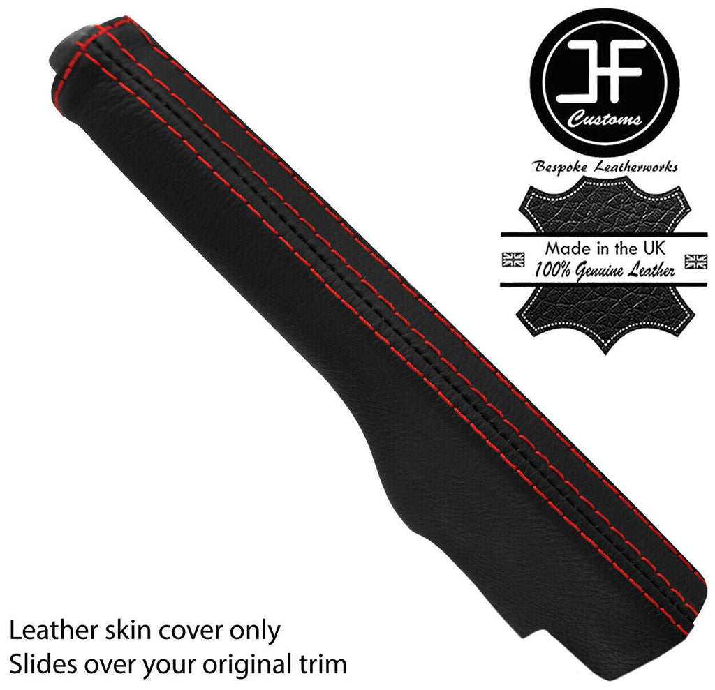 RED  STITCH TOP GRAIN LEATHER HANDBRAKE GAITER FOR VW GOLF MK5 MK6 2004-2013