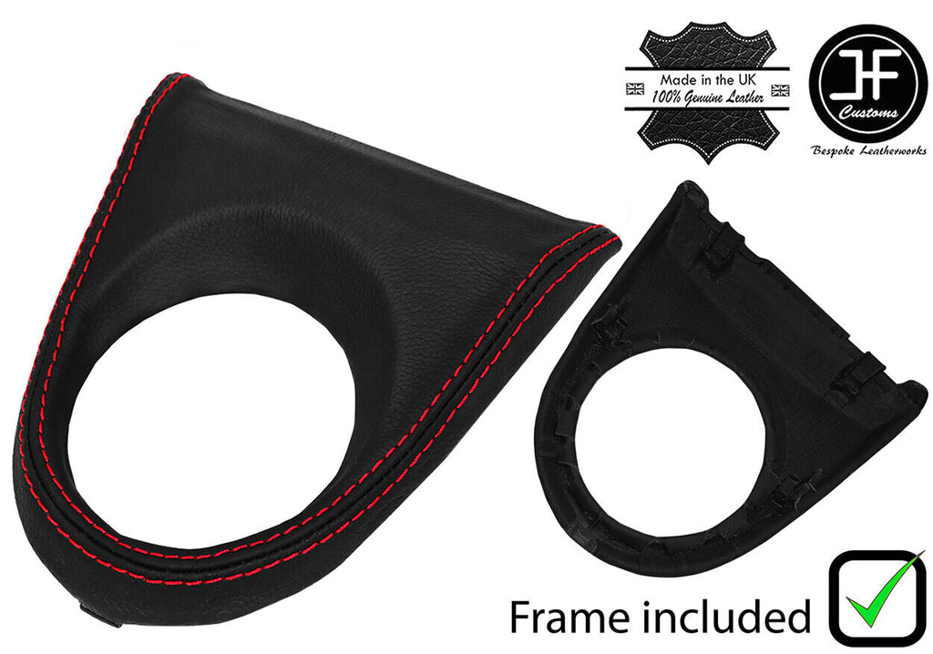 RED STITCH LEATHER MANUAL GEAR SURROUND + FRAME FOR HONDA CIVIC MK8 2006-2011