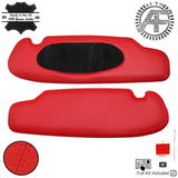 FOR PORSCHE BOXSTER 996 986 97-04 RED CROSS STITCH LEATHER 2X SUN VISOR COVERS