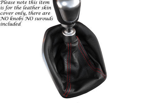 RED STITCHING LEATHER MANUAL GEAR GAITER FITS FORD B MAX B-MAX 2012-2015