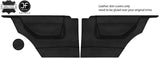 BLACK STITCH 2X REAR FULL DOOR CARD LEATHER COVERS FOR VW POLO MK2 F 2 DOOR