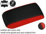 RED  BLACK REAL LEATHER 2 TONE ARMREST LID COVER FOR MITSUBISHI EVO 7 8 9