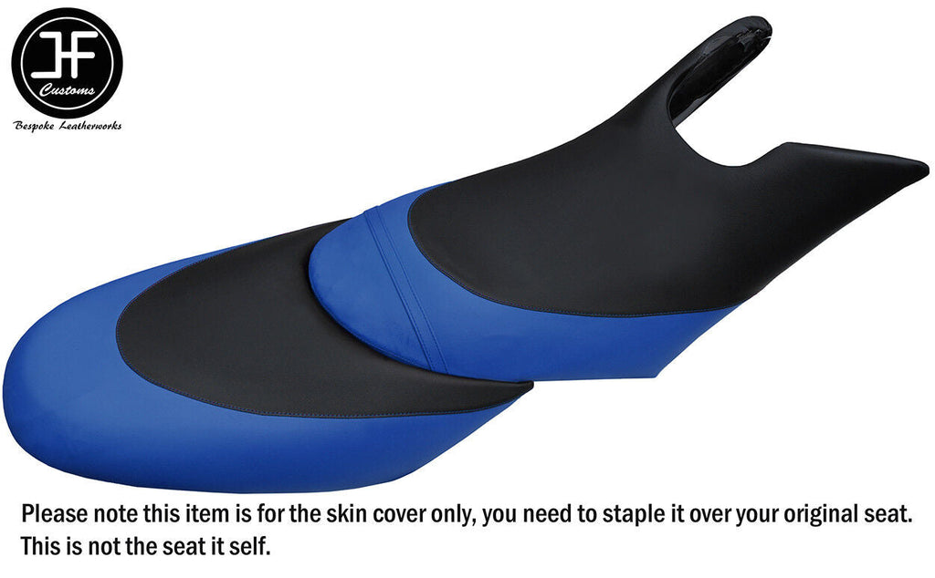 BLACK R BLUE CUSTOM FOR SEADOO 02-06 GTX DI 4-TEC FRONT + REAR VINYL SEAT COVERS