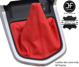 RED GENUINE TOP GRAIN LEATHER MANUAL GEAR GAITER FITS NAVARA NP300 D23 15-17