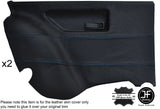 BLUE STICH 2X REAR DOOR CARD LEATHER COVER FITS FORD ESCORT MK3 S1 RS TURBO