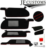 RED CROSS STITCH SUEDE 2X SUN VISOR COVERS FOR NISSAN SKYLINE R34 99-02