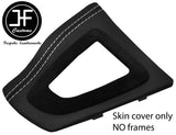 WHITE STITCH AUTO GEAR SURROUND NAPPA & SUEDE TRIM COVERS FOR BMW F30 F31 11-19