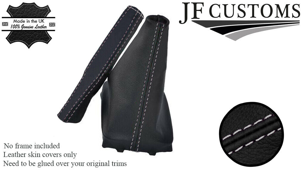 FITS PEUGEOT 206 GEAR + HANDBRAKE SET LEATHER WHITE ST CUSTOM NEW MADE IN UK