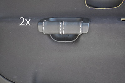 white stitching FITS MITSUBISHI CARISMA 96-06 2X DOOR HANDLE COVERS CUSTOM NEW