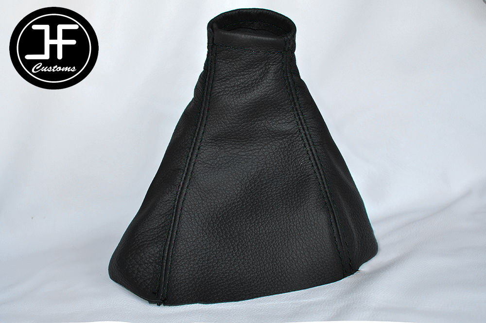 BLACK STITCHING FITS LANOS 1997-2002 GEAR STICK GAITOR REAL LEATHER CUSTOM NEW