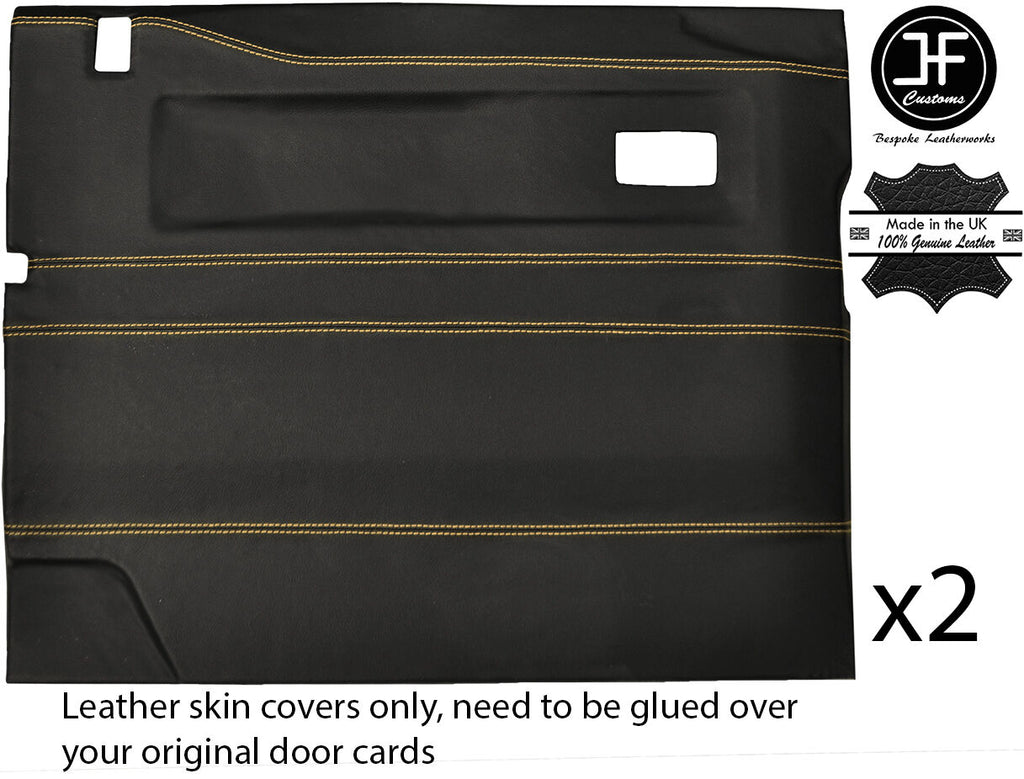TAN STITCH 2X FRONT DOOR CARD COVERS FITS LAND ROVER DEFENDER 90 110 STYLE 2