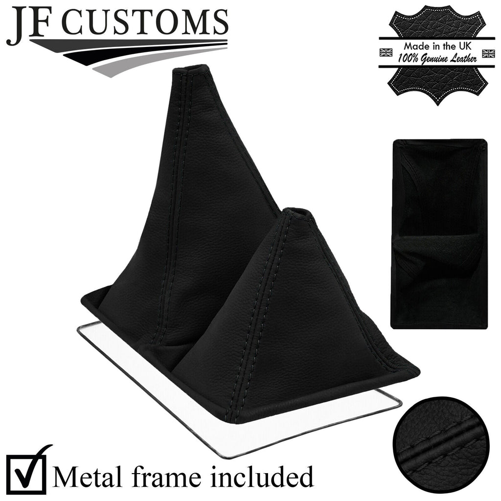BLACK STITCH LEATHER 4X4 GEAR GAITER +METAL FRAME FOR TOYOTA 4 RUNNER 89-95 11"