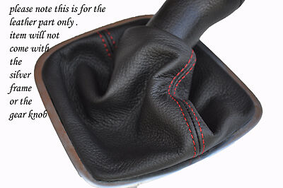 red stitch FITS VW POLO MK8 2010+ GEAR GAITER REAL LEATHER CUSTOM NEW MADE IN UK