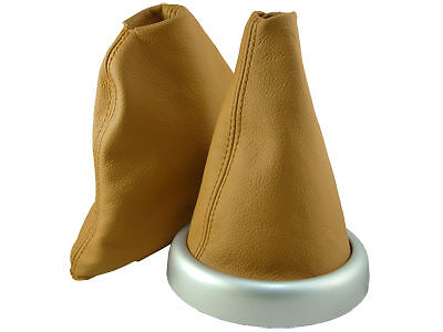 FITS MINI COOPER BMW GEAR HANDBRAKE GAITER TAN LEATHER CUSTOM NEW MADE IN UK