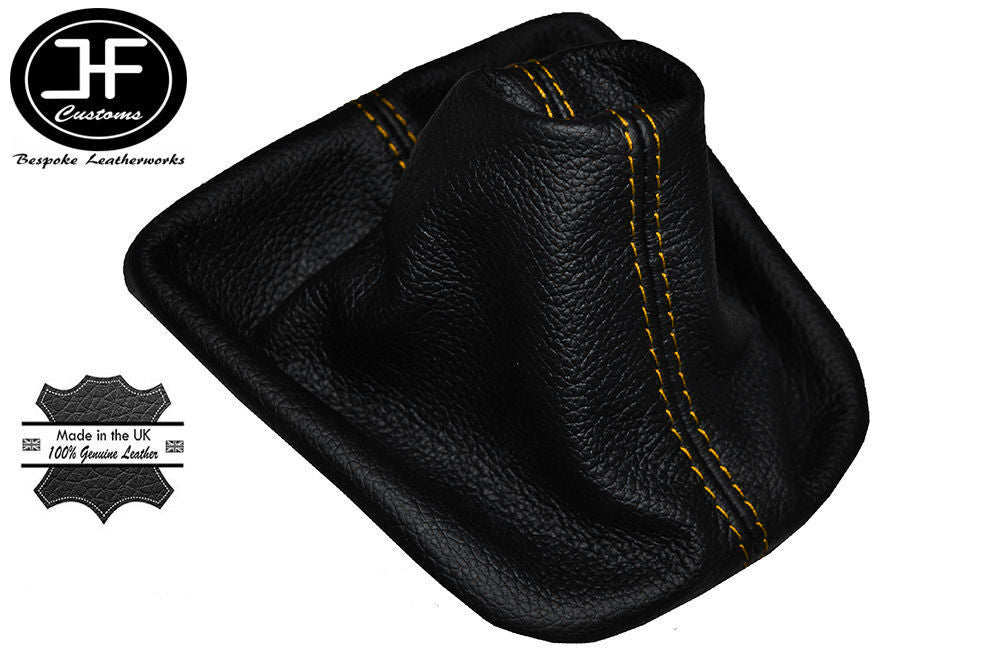 YELLOW STITCH LEATHER SKIN MANUAL GEAR GAITER FITS VW PASSAT B5 B5.5 1997-2005