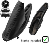 BLACK REAL LEATHER HANDBRAKE GAITER+PLASTIC FRAME FOR BMW 3 F30 F31 12-16