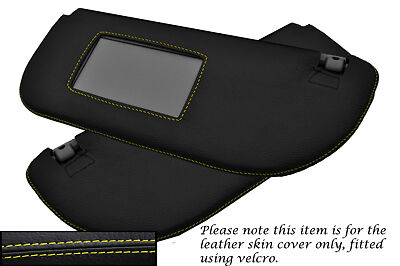 YELLOW STITCHING FITS PEUGEOT 106 1991-2004 2X SUN VISORS LEATHER COVERS ONLY
