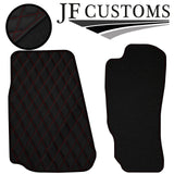 D RED DIAMOND STITCH VINYL 4X TAILORED FLOOR CARPETS FOR MAZDA RX8 03-12 JF1