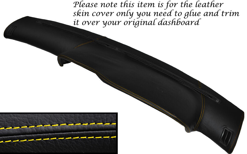 YELLOW STITCH DASH DASHBOARD LEATHER SKIN COVER FITS RENAULT CLIO MK1 1990-1998
