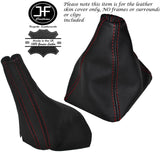RED STICH LEATHER MANUAL GEAR HANDBRAKE GAITER FOR TOYOTA JZX100 CHASER 96-00