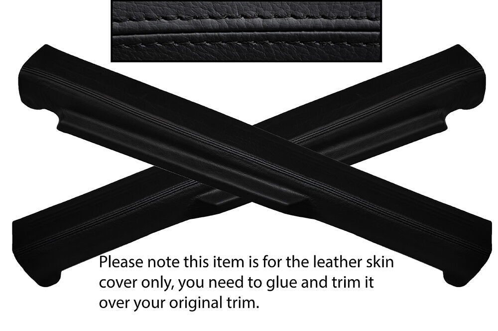 BLACK STITCH 2X DOOR SILL LEATHER COVERS FITS FIAT GRANDE PUNTO 05-14 3 DOOR