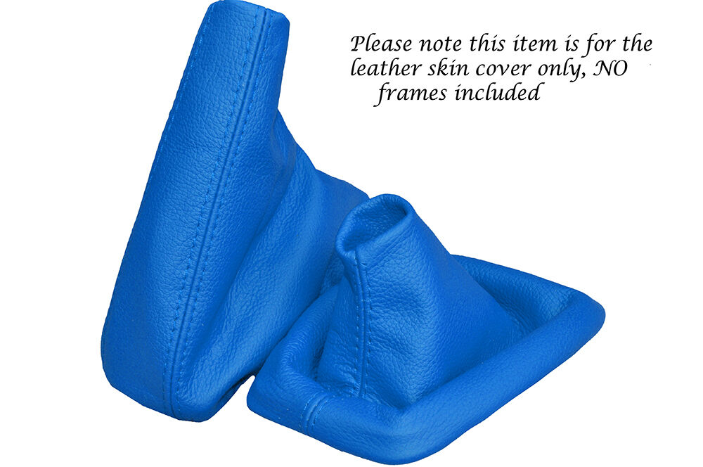 L BLUE LEATHER FITS BMW 3 SERIES E36 E46 BOOT CUSTOM GAITERS SET COVER 1992-2005