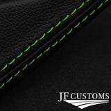 FITS MAZDA 323F 89-94 L GREEEN STITCH OVER-RUBBER LEATHER GEAR GAITER + FRAME