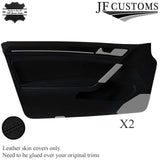 BLACK STITCH LEATHER 2X FRONT DOOR ARMREST COVER FOR VW GOLF MK7 13-19 3DR
