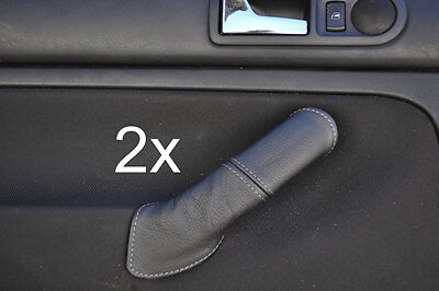 grey stitch FITS VW GOLF MK4 4 IV 2X REAR LEATHER DOOR HANDLE COVERS CUSTOM NEW