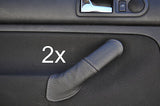 grey stitch FITS VW GOLF MK4 4 IV 2X REAR LEATHER DOOR HANDLE COVERS CUSTOM NEW