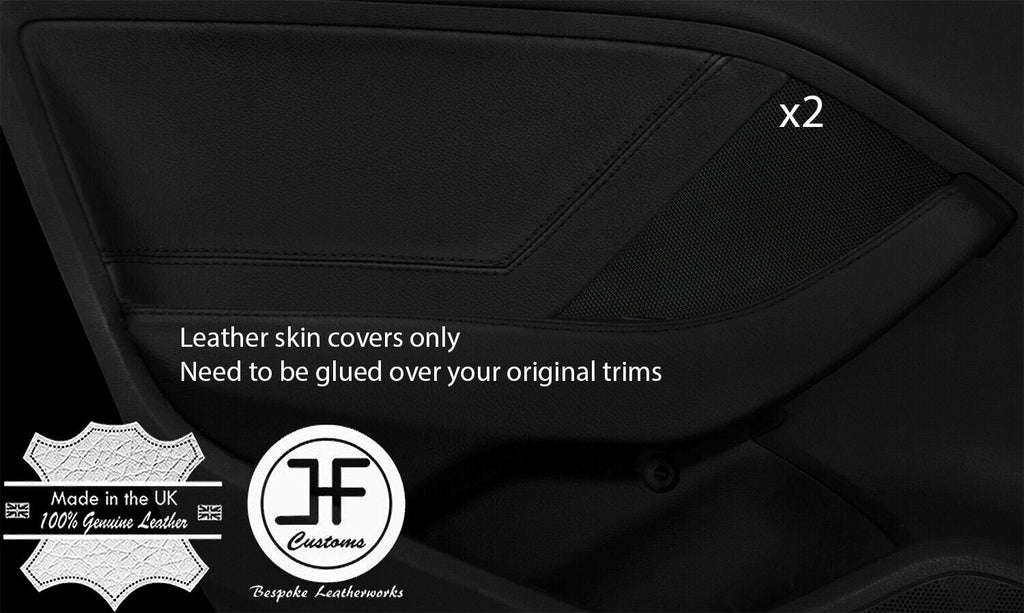 BLACK& BLACK 2X REAR DOOR CARD TRIM LEATHER COVER FOR AUDI A3 8V 13-19 5DR DSG2