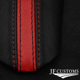 D RED STRIPE LEATHER 3-SPOKE STEERING TRIM COVERS+FRAMES FOR MINI R50 R52 R53