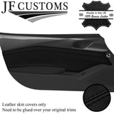 BLACK STITCH LEATHER 2X DOOR CARD TRIM INSERT COVERS FOR MAZDA MX5 MK4 ND 15-20