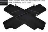 WHITE STITCH 2X SUN VISORS LEATHER COVERS FITS LAND ROVER DEFENDER 2007-2014