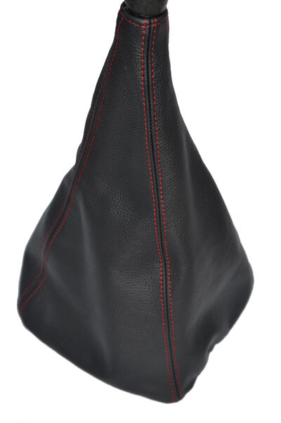 FITS VW T4 TRANSPORTER CARAVELLE CAMPER red stitch LEATHER GEAR GAITER