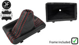 RED STITCH LEATHER AUTOMATIC GEAR GAITER WITH PLASTIC FRAME FOR AUDI A3 13-17