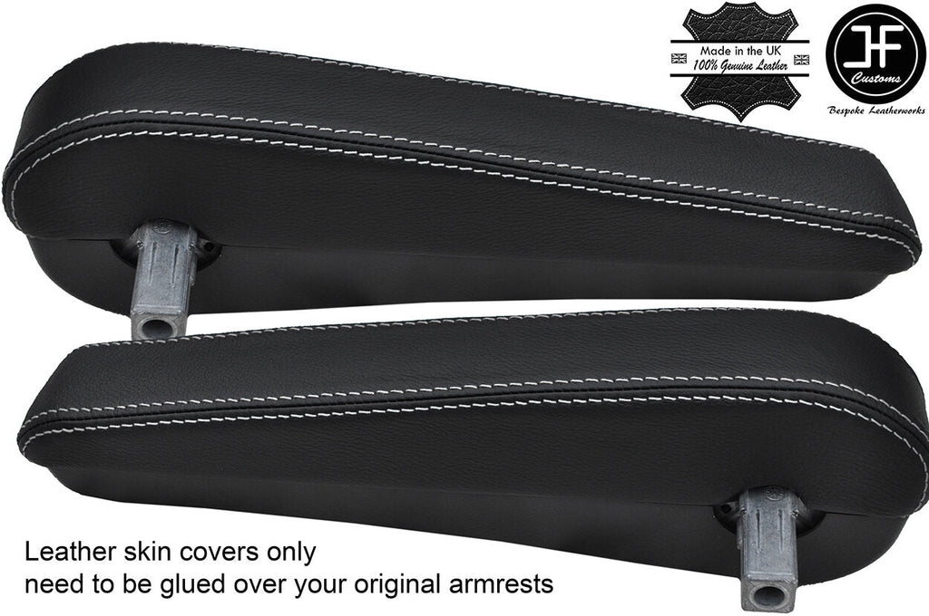 white stitch FITS MERCEDES-BENZ V CLASS & VITO VIANO 2004+ 2X BLACK ARMREST