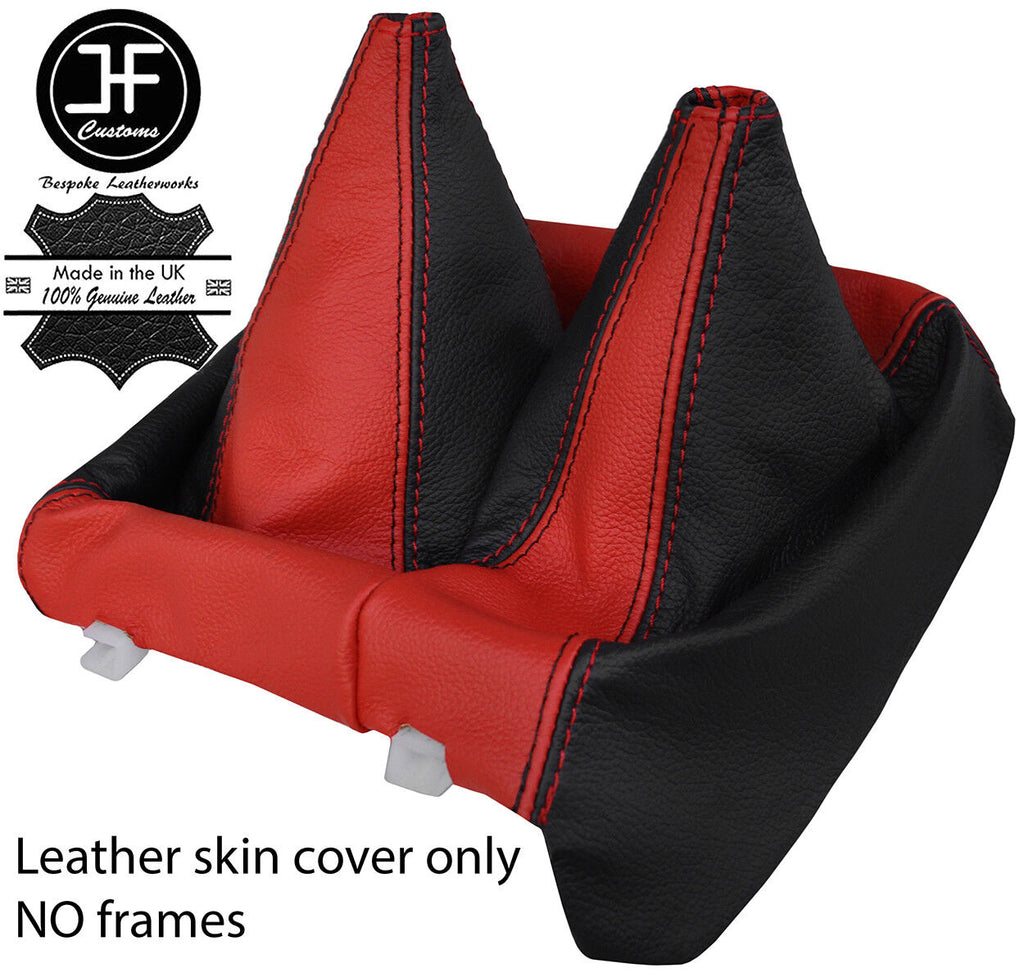 BLACK & RED 2 TONE LEATHER GEAR GAITER FOR VAUXHALL OPEL FRONTERA B MK2 98-04