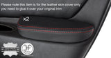 RED STITCH 2X FRONT DOOR ARMREST LEATHER COVERS FITS ALFA ROMEO 166 98-07