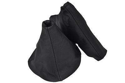 BLACK STITCH FITS ASTRA H MK5 BLACK GEAR & HANDBRAKE GAITER REAL LEATHER