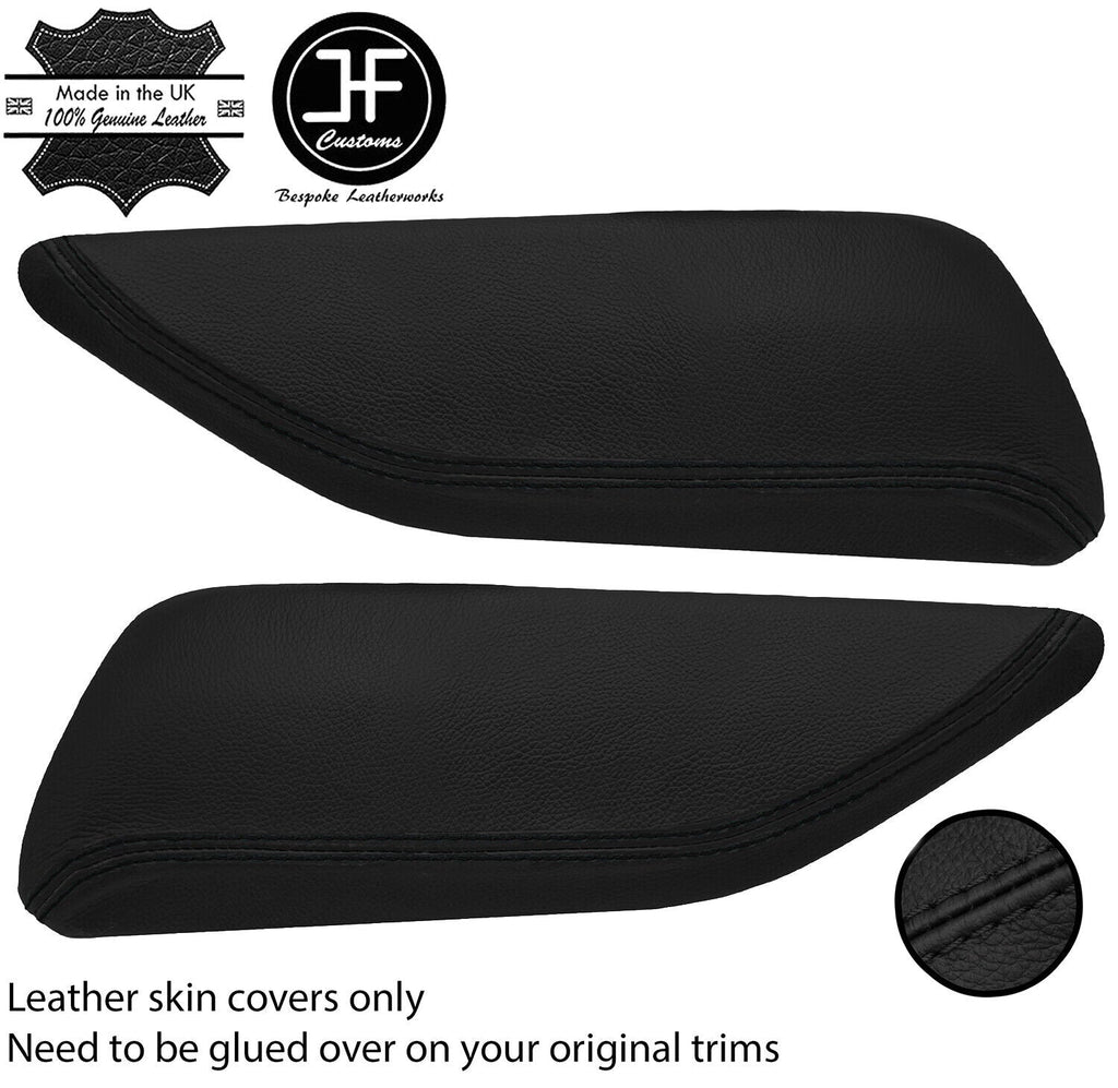 BLACK STITCH 2X DOOR KNEE REST PAD LEATHER COVERS FOR CHEVROLET CAMARO 16-20