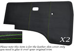 GREEN  STITCH 2X DOOR CARDS LEATHER SKIN COVERS FITS VW T25 T3 WESTFALIA CAMPER