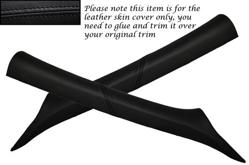 BLACK STITCH FITS SEAT IBIZA MK4 2002-2009 2X WINDSCREEN PILLAR LEATHER COVERS