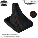 FITS TRANSIT MK7 06-14 BLACK LEATHER GEAR GAITER orange stitch CUSTOM NEW