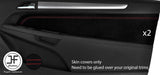 RED STITCH 2X DOOR CARD TRIM SUEDE COVERS FOR VAUXHALL OPEL ASTRA H MK5 3DR